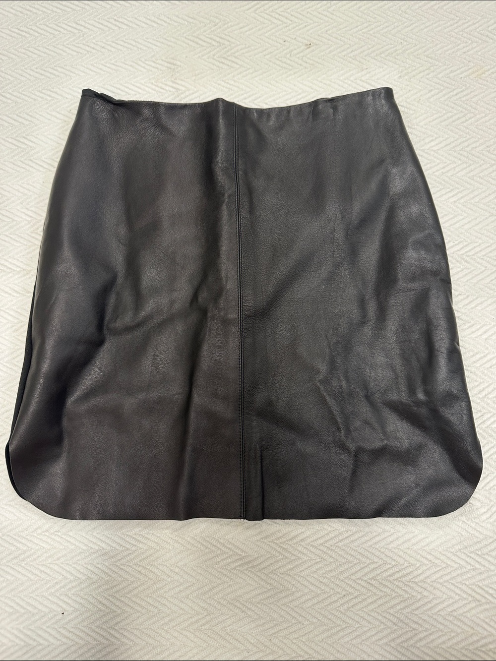 Fifteen Twenty Black Leather Mini Skirt with Center Front Seam